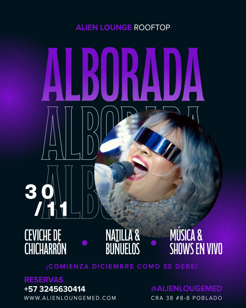 FIESTAS DE ALBORDA MEDELLÍN ALIEN LOUNGE ROOFTOP RESTAURANTE BAR